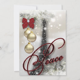 Invitación Navidades Fiesta Paris Card Torre Eiffel Estrellas