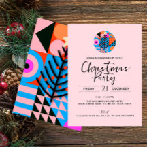 Navidades Fiesta Patrón geométrico moderno Rosa