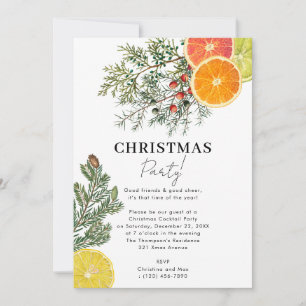 Invitación Navidades Fiesta Pines & Citrus Botanic