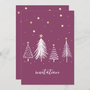 Invitación Navidades Fiesta Purple Elegant