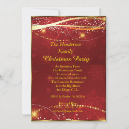 Invitación Navidades fiesta Red Gold