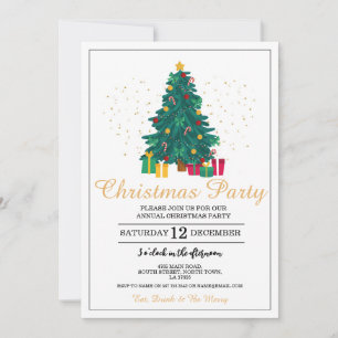 Invitación Navidades Fiesta Regalos de árbol festivo