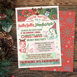 Invitación Navidades Fiesta Retro Humor de Navidad de inviern