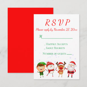 Invitación Navidades Fiesta RSVP Red Green Santa Holiday