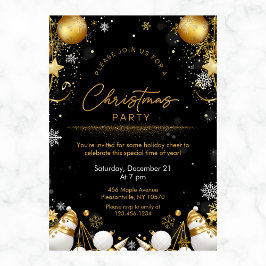 Invitación Navidades Fiesta Snowflakes esparcen y hombres de 