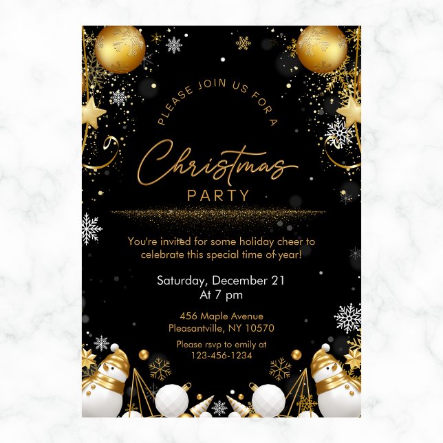 Invitación Navidades Fiesta Snowflakes esparcen y hombres de  (Subido por el creador)
