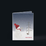 Invitación Navidades Fiesta snowman invitan<br><div class="desc">Hombre de nieve de vacaciones con estrella dorada para el pino viejo para Navidades fiesta invitación.</div>