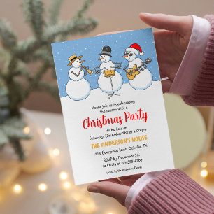 Invitación Navidades Fiesta Temporada de Festividades Snowmen
