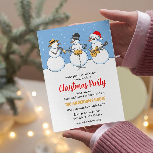 Invitación Navidades Fiesta Temporada de Festividades Snowmen (Subido por el creador)