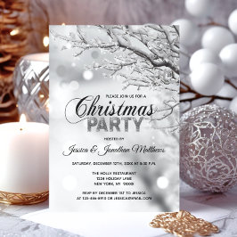Invitación NAVIDADES FIESTA Winter Wonderland Nieve 3"x5"