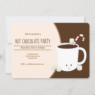 Invitación Navidades Fiestas de chocolate caliente