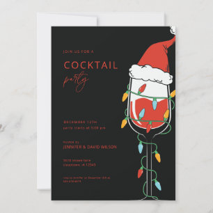 Invitación Navidades Fiestas de cócteles de vacaciones para a