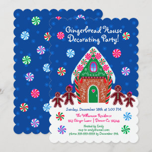 Invitación Navidades Fiestas de la Casa de Gingerbread Cutáne