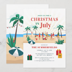 Invitación Navidades Fiestas de verano en reunión familiar de