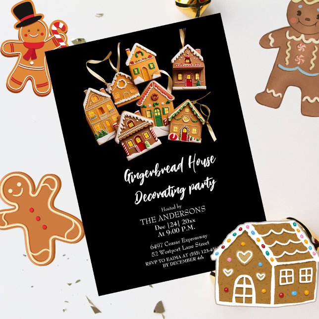 Invitación Navidades Fiestas decorando la casa de Gingerbread (Subido por el creador)