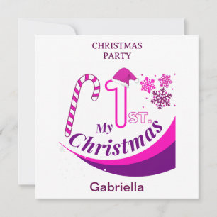 Invitación Navidades Fiestas Navidades bebé "Mis primeros Nav