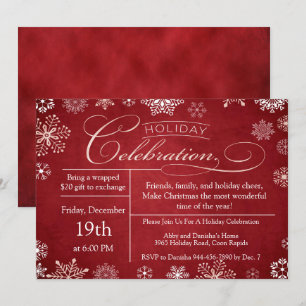 Invitación Navidades Fiestas Navidades Red Chalkboard