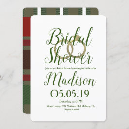 Invitación Navidades Flannel Plaid Relieve metalizado Rings B