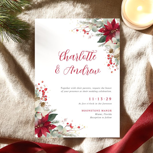 Invitación Navidades Floral Elegante Boda (Subido por el creador)