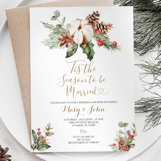 Invitación Navidades Floral esta temporada para casarse (Subido por el creador)