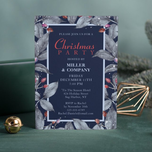 Invitación Navidades Floral Fiesta de Navidades corporativos  (Subido por el creador)