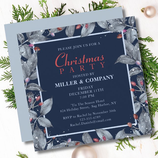 Invitación Navidades Floral Fiesta de Navidades corporativos  (Subido por el creador)