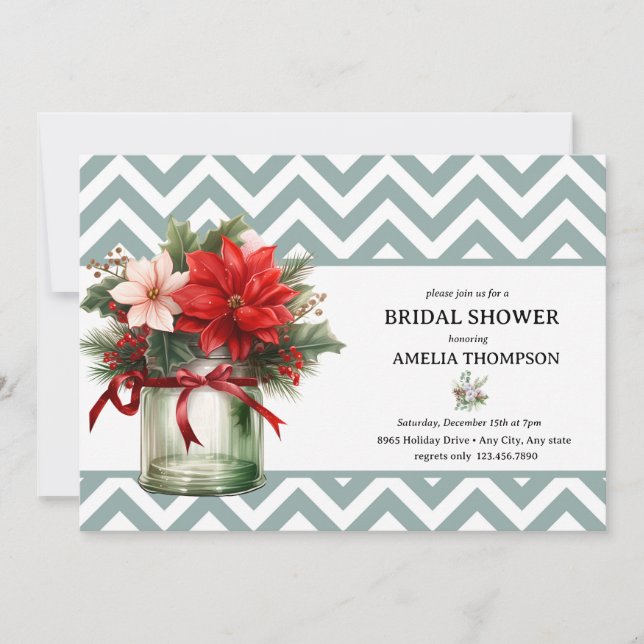 Invitación Navidades Floral | Navidades Bridal Shower (Anverso)