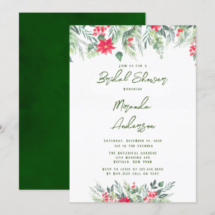 Invitación Navidades Floral Paint Leaf Bridal Shower