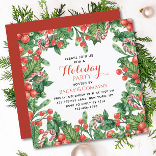 Invitación Navidades florales de feriados corporativos