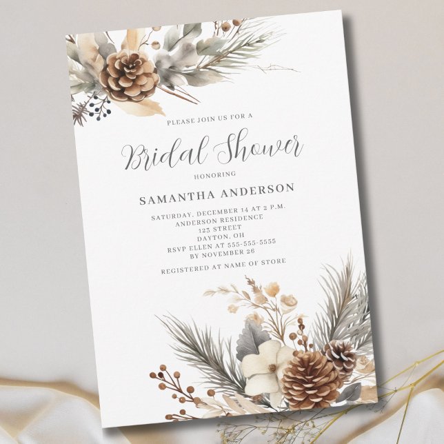 Invitación Navidades florales de invierno duchas de novias (Subido por el creador)
