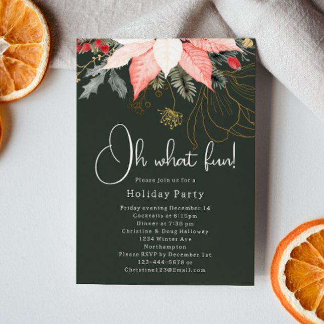 Invitación Navidades Florales De Invierno Modernos ¡Qué Diver (Subido por el creador)