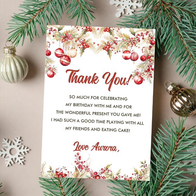 Invitación Navidades florales Fiesta de Cumpleaños Gracias Ta (Subido por el creador)