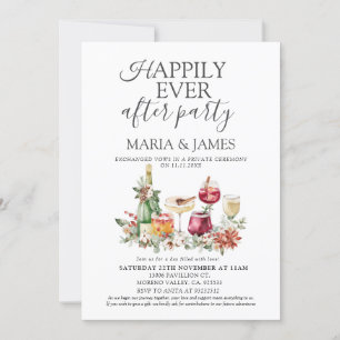 Invitación Navidades florales invernales felices nunca despué