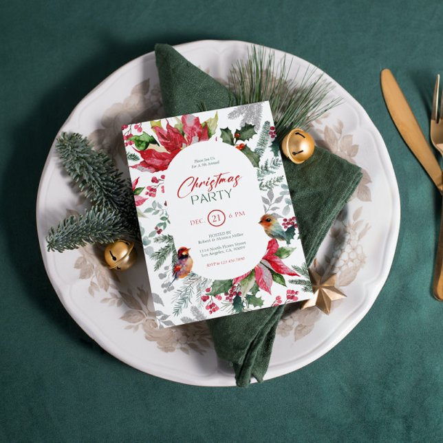 Invitación Navidades Flores Y Dejan Acuarela (Subido por el creador)