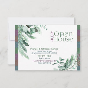 Invitación Navidades Foliage Moderno Design Open House