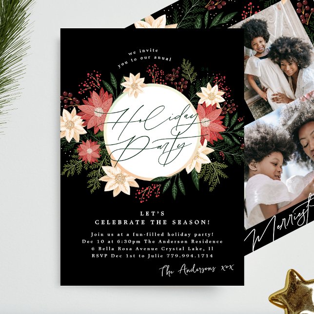 Invitación Navidades formales negros Fiesta de vacaciones de  (Subido por el creador)