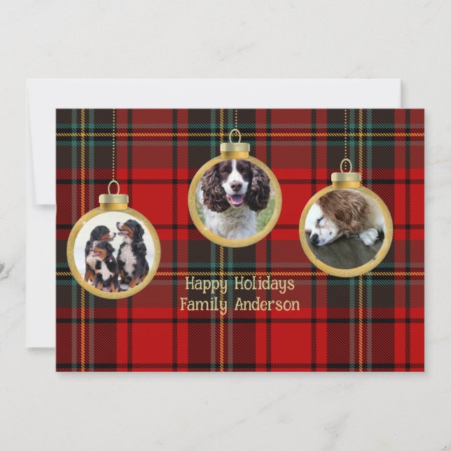 Invitación Navidades Foto Baubles Merry Blessing Hope (Anverso)