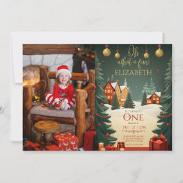 Invitación Navidades fotográficos de cumpleaños 1 divertidos