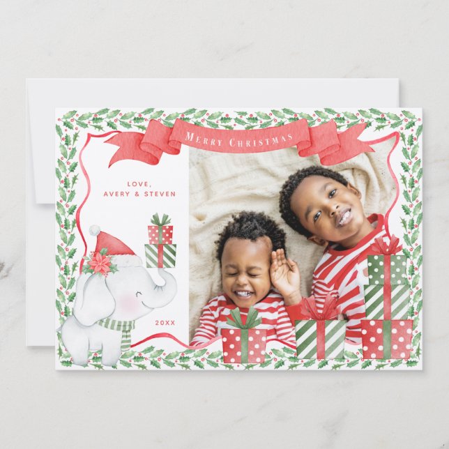 Invitación Navidades fotográficos de Elefantes Blancos (Anverso)