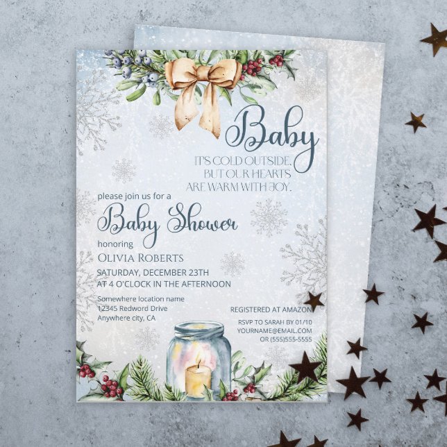 Invitación Navidades Frosty Snowly Winter Baby Shower (Subido por el creador)