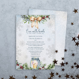 Invitación Navidades Frosty Snowly Winter Wedding