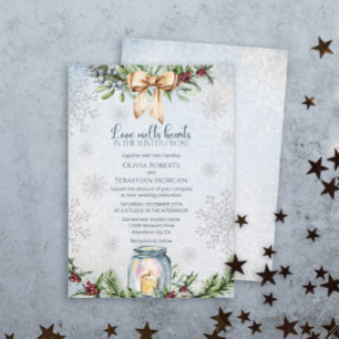 Invitación Navidades Frosty Snowly Winter Wedding