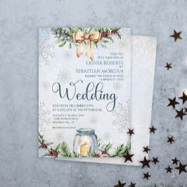 Invitación Navidades Frosty Snowly Winter Wedding