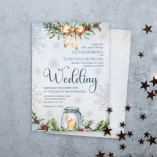 Invitación Navidades Frosty Snowly Winter Wedding