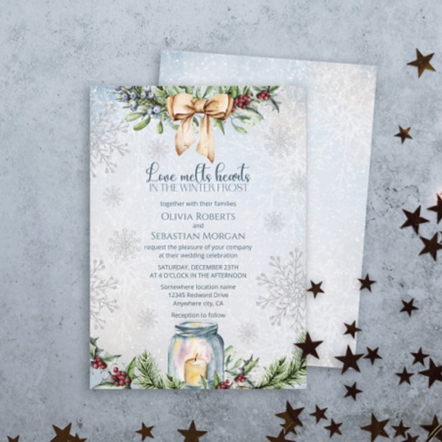 Invitación Navidades Frosty Snowly Winter Wedding (Subido por el creador)