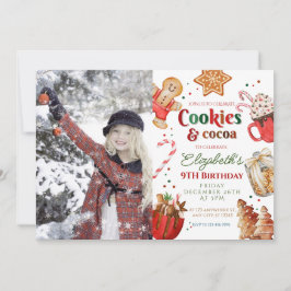 Invitación Navidades galletas de cumpleaños y cacao