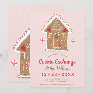 Invitación Navidades galletas intercambian una linda casa de
