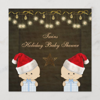 Invitación Navidades gemelos Baby Shower