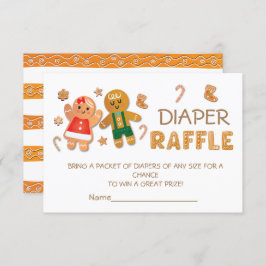 Invitación Navidades Gingerbread Cookie Diaper Raffle