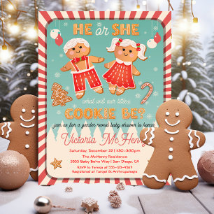 Invitación Navidades Gingerbread Cookie Género Revuelta Ducha